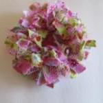 Pink Green Frilly Flower Br..