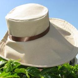 Beige Wide Brim Sun Hat