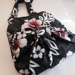 Purse Sarong in Black, White, Pink Fabric