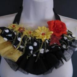 Black Red Yellow Bib Necklace