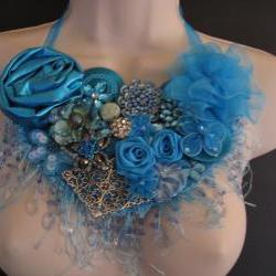 Blue Ice Bib Necklace
